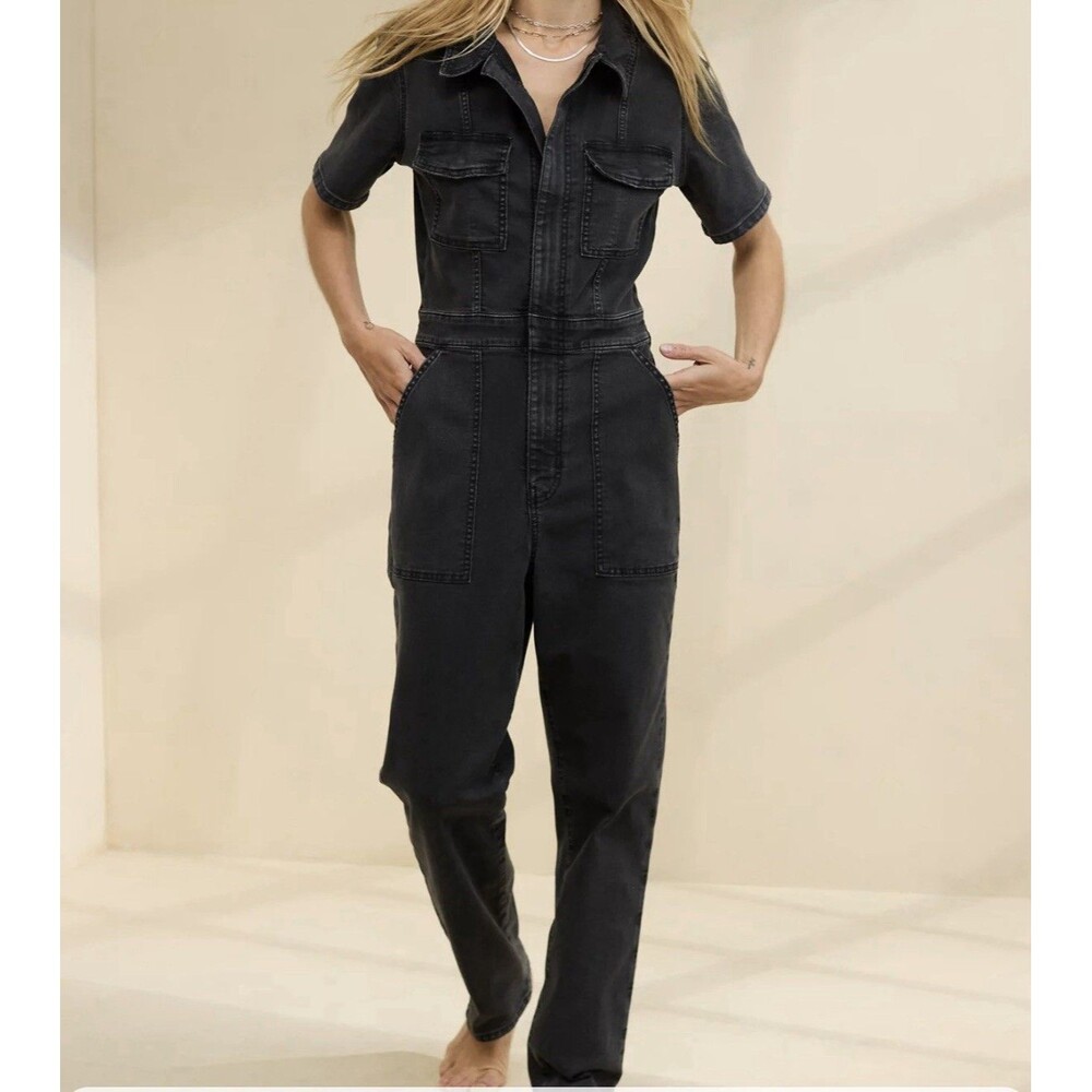 Aerie Women’s Denim Jumpsuit Charcoal Ash SZXL